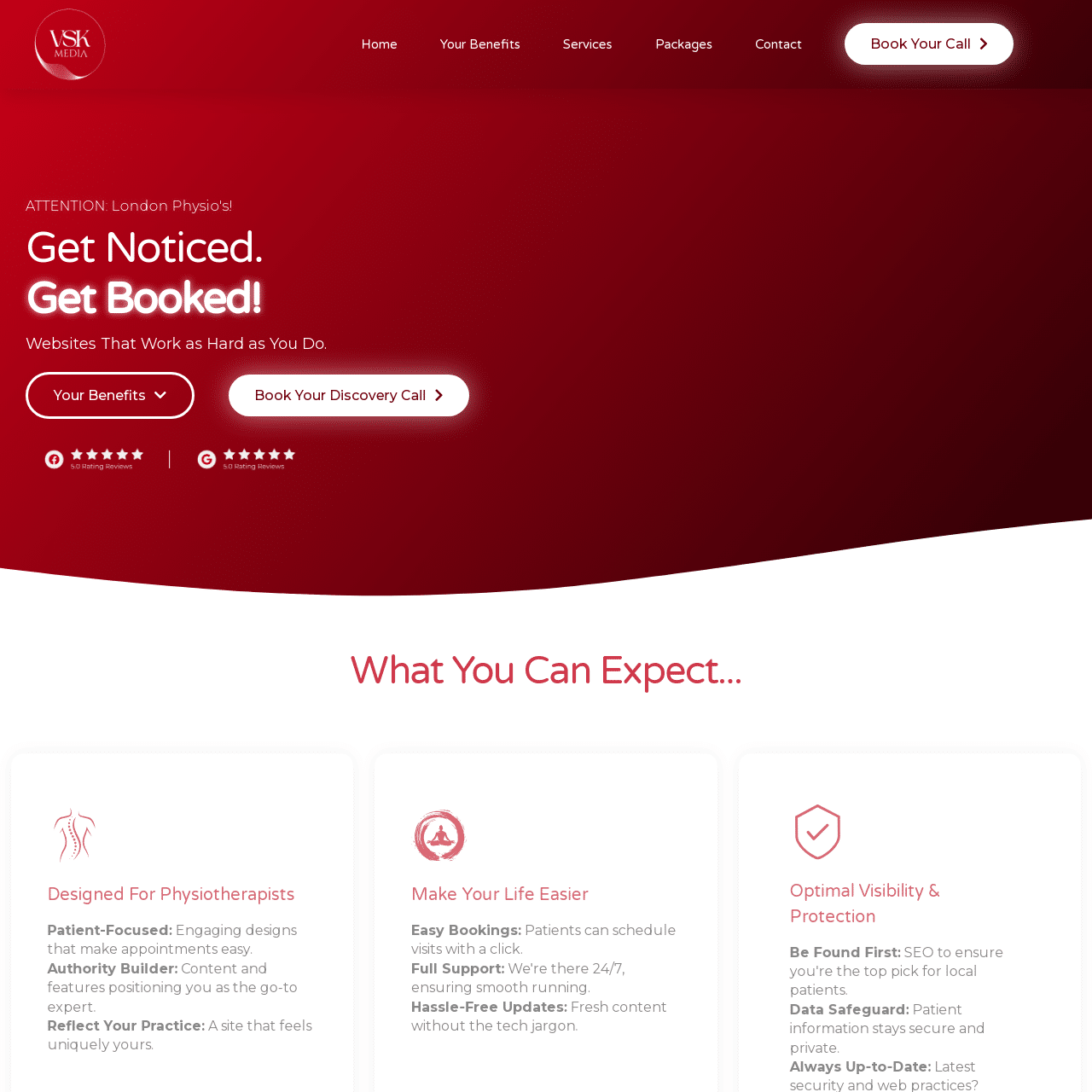 Specialised Physiotherapy Web Design in London _ VSK Media